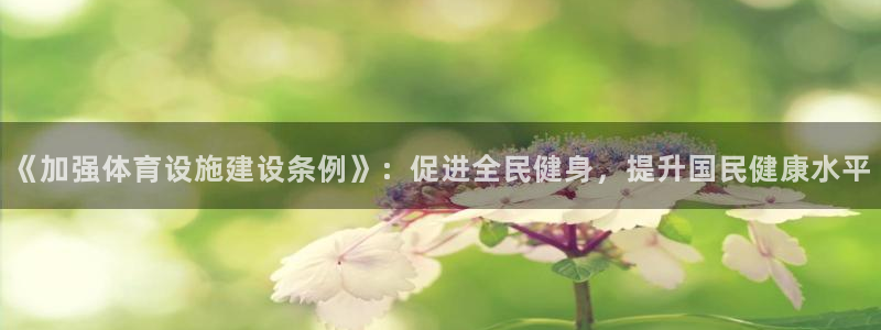 意昂4官方：《加强体育设施建设条例》：促进全民健身，
