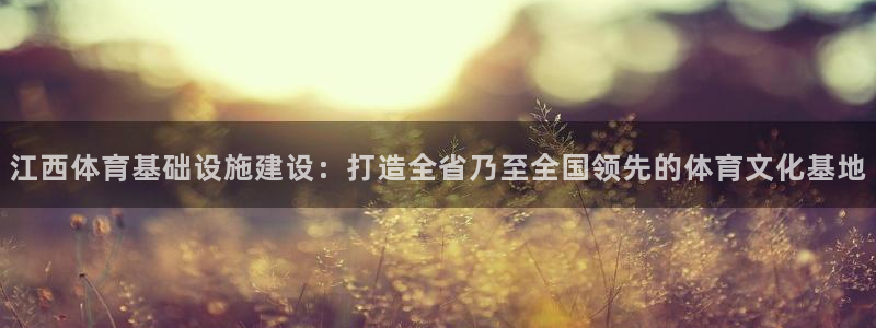 意昂4新能源：江西体育基础设施建设：打造全省乃至全国